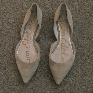 Sam Edelman Tan Beige Suede Rodney Slip-On Ballet Flats Pointy Shoes sz 7.5